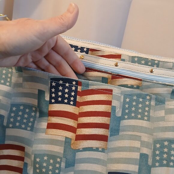 New Patriotic Stars & Stripes USA Sling Crossbody Purse Shoulder Bag Large 18x9 - Picture 10 of 12